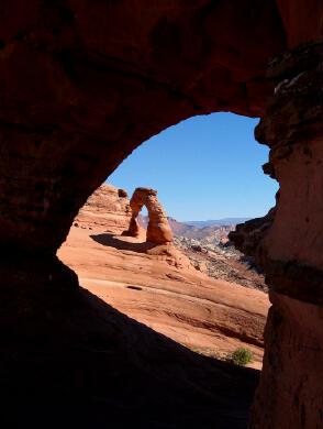 Delicate Arch as seen through Frame Arch