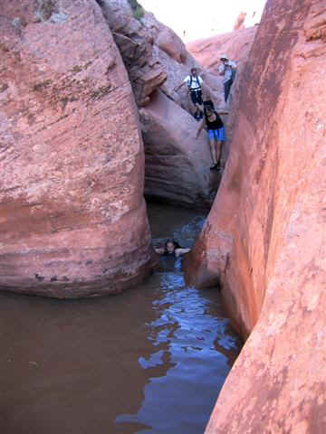 Fay at one of several possible swims.