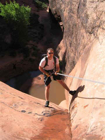 Justin at first rappel.