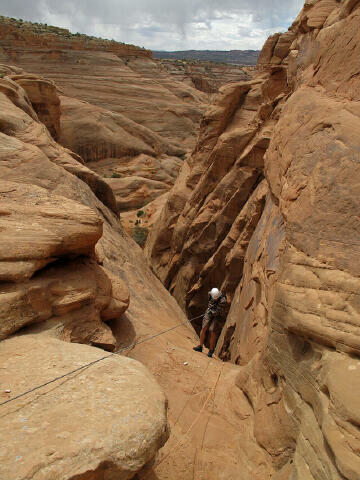 1st rappel in MMI Canyon