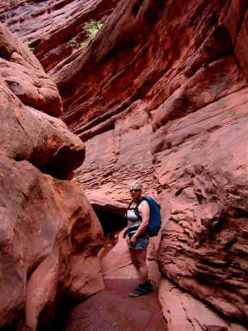 My hot young wife in the narrows of Onion Creek.