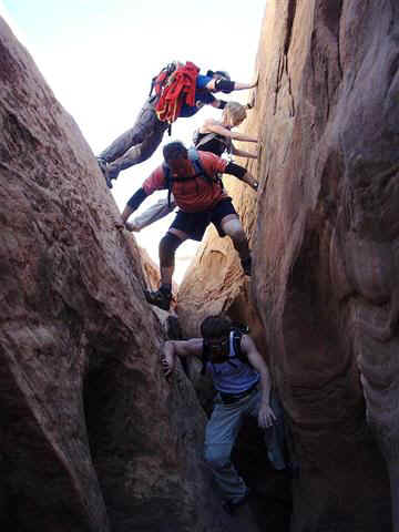 Chris, Tom, Mandy, & Bruce on the opening stem and then down into the slot.