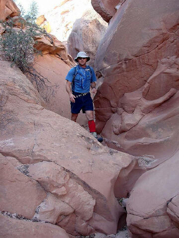 Mark in upper West Fork of Big Spring Canyon