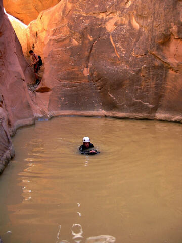 Rappel, downclimb, swim