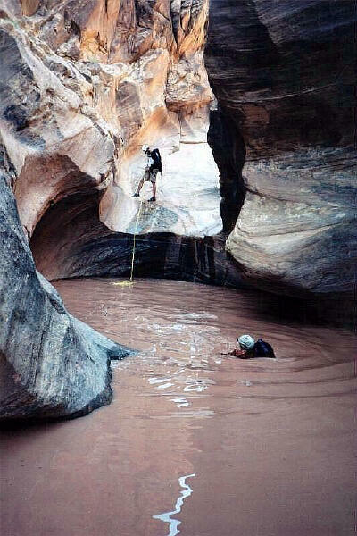 Rappel and Swim in Eardley Canyon