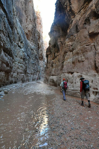 Hiking through The Chute of Muddy Creek.