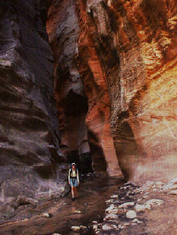 Hiking out the exit canyon