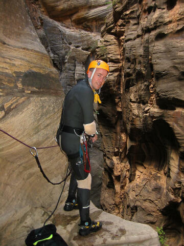 Tom Talboys at the final rappel.