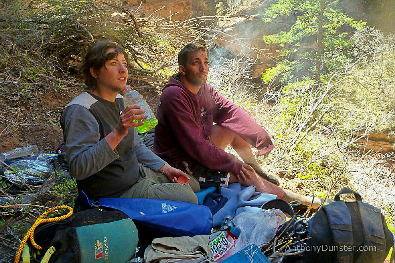 Evgenia (Jenny) Buzulukova and Jon Wilson on their ledge.